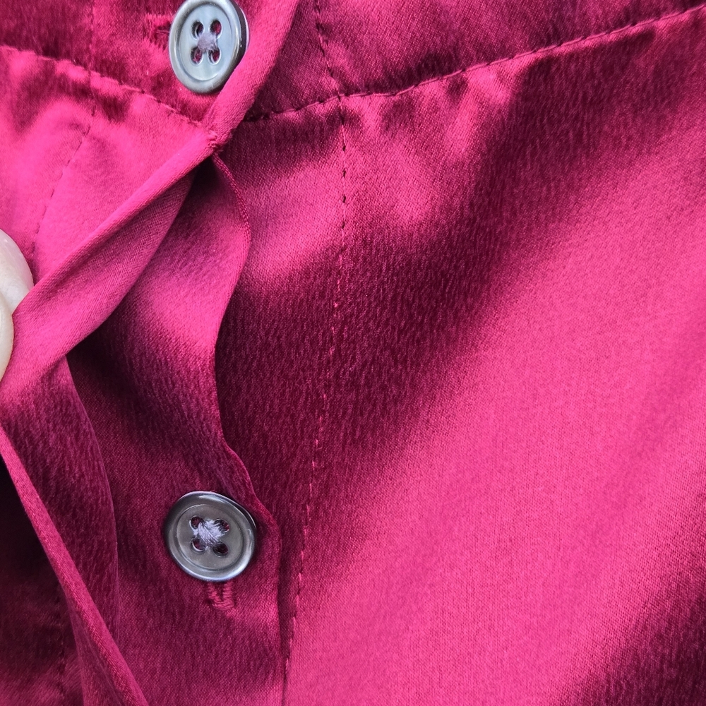 Donna Karan Silk PJ's Burgundy M - Picture 7 of 9